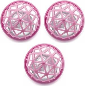 Renewgoo Purse Cleaning Balls 3-PACK, Keeps Your Bag Clean, Sticky Inside Picks Up Dust, Dirt Crumbs in your Purses, Bags, & Backpacks, Reusable Handbag Organizer, Light Pink