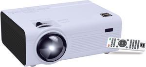 RCA RPJ136 Max 150 Inch 1080p Compatible Compact Home Theater Projector featuring 2 HDMI Ports, White