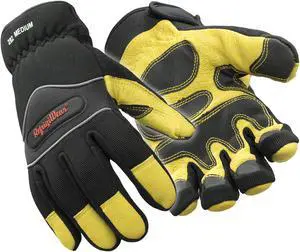 Refrigiwear Cold Protection Gloves,  2XL,  Fleece Lining,  Black/Gold,  1 PR