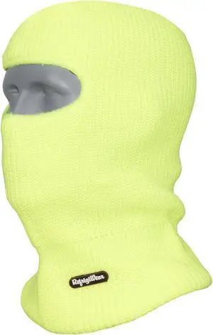 RefrigiWear Double Layer Acrylic Knit Open Hole Balaclava Face Mask (Lime, One Size Fits All)