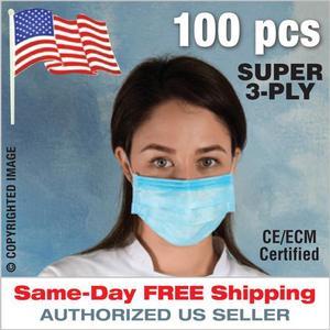 Face Mask 3-Ply 100pcs Medical Surgical Dental Disposable Mouth Cover Protection