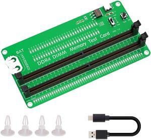 Ddr4 Memory Tester Card, CR2032 BAT with LED Indicators USB Type C Cable for Desktop Computer DDR4 Memory Fault Test Board