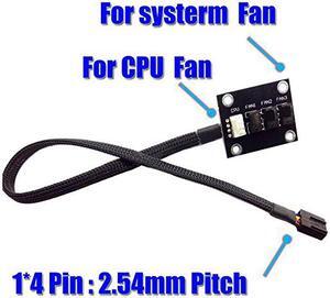 2Pcs Black Sleeved 4 Way PWM Splitter Hub for DC12V Computer Fans