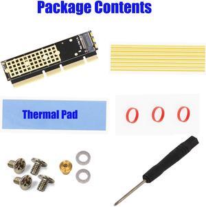 M.2 NGFF NVMe SSD TO PCIE 3.0 X16/X8/X4 adapter with heatsink for 1U/2U server and low profile PC