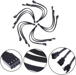 5PCS 3-Way PWM Splitter Cable( Power 3 PWM Fans from a Single Connection!)