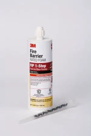 3M™ Fire Barrier Rated Foam, FIP 1-Step, 12.85 fl oz Cartridge, 6/case