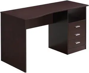 Techni Mobili Classic Computer Desk with Multiple Storage, Workstation Table with Particle Board Wood Panels and PVC Laminate Veneer Surface, Wenge