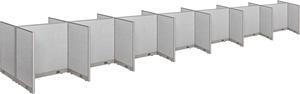 GOF 14-Person Workstation Cubicles, Freestanding Office Partition, Room Dividers for School, Library, Call Center, and PC Gaming Room (60"D x 336"W x 48"H)