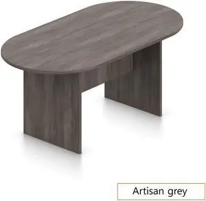 GOF 6 FT Racetrack Conference Table for Home Office, School, Workplace, and Entertainment Room - Sturdy and Stable Table for Meetings with Laptops (Artisan Gray)