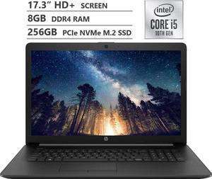 HP 17.3" Laptop HD+ Screen, 10th Gen Intel Core i5-1035G1 Quad-Core Processor up to 3.60GHz, 8GB DDR4 RAM, 256GB PCIe NVMe M.2 SSD, DVD-RW, HDMI, Wireless-AC, Bluetooth, Windows 10 S Mode