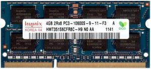 Hynix 4GB 204-Pin DDR3 SO-DIMM DDR3 1333 (PC3 10600) Laptop Memory Model HMT351S6CFR8C-H9