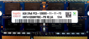 thumbnail image 2 of Hynix 8GB DDR3 Laptop RAM – PC3-12800S, 2Rx8, SO-DIMM, HMT41GS6MFR8C-PB 2 of 5