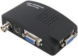 Mini BNC To VGA  Converter TV RCA Composite S-Video AV In To PC VGA LCD Out Converter Adapter Switch Box