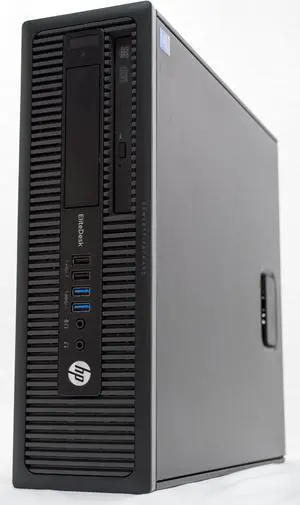 HP EliteDesk 800 G1 SFF Desktop PC, Intel Core i5-4570 3.2GHz, 8GB DDR3 RAM, 256GB SSD, DVD-ROM, Win-10 Pro x64 Grade B