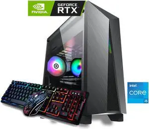 Odyssey Nova Custom Gaming PC, RGB LED Fans, Intel Core i5 2.7GHz, 16GB DDR4 RAM, 1TB SSD, GeForce RTX 3050 6GB GDDR6 Wi-Fi BT Win 10
