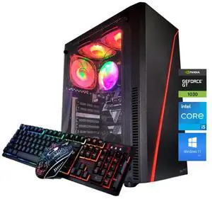Odyssey Sahara R1 Custom Gaming PC, RGB Intel Core i5-8500 upto 4.1GHz, 16GB DDR4 RAM, 1TB NVMe SSD, GeForce GT 1030, Wi-Fi BT Windows 11 Pro