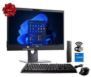 DELL OptiPlex Ultra Desktop Bundle Intel Core i7-8565U up to 4.6GHz, 32GB 512GB SSD WiFi Windows 11 Pro  w/ Monitor 24" FHD IPS CAM with Keyboard and Mouse