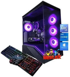 Odyssey Black Widow V2 Custom Gaming PC, RGB LED Fans, Intel Core i7 upto 4.7GHz, 16GB RAM, 1TB NVMe SSD, ACR A380, Wi-Fi BT, Windows 11 Pro Keyboard & Mouse