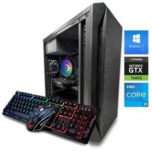 Odyssey Essentials R1 Mid Tower Custom Gaming PC, Intel Core i5 upto 4.1GHz, 16GB RAM, 1TB NVMe SSD, GeForce 1660 Super, WiFi, Windows 11 Pro Keyboard & Mouse Odyssey Essentials R1 Mid Tower Custom Gaming PC, Intel Core i5 upto 4.1GHz, 16GB RAM, 1TB NVMe SSD, GeForce 1660 Super, WiFi, Windows 11 Pro Keyboard & Mouse