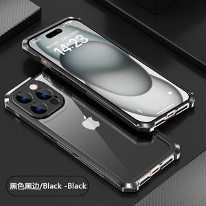 Aluminum for Apple iPhone 13 14 15 Pro Max Metal Glass Case Cover