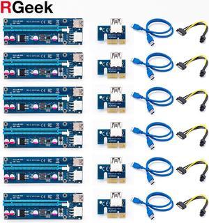 Usb 3.0 Ver 009S Pci-E Riser Extend PCIE Riser PCI Express x16 x8 x4 x1 Adapter Card Sata 15 Pin to 6 Pin Power Splitter Cable