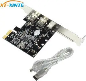 XT-XINTE Expansion Card PCIe 3 Ports 1394A Firewire PCI Express to IEEE 1394 Adapter Controller 2 x 6 Pin And 1 x 4 Pin