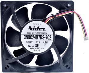 CNDC24B7RS-702 12cm 120mm fan 120x120x38mm DC24V 0.20A 4.8W 3 lines, double ball bearing, silent inverter server cooling fan