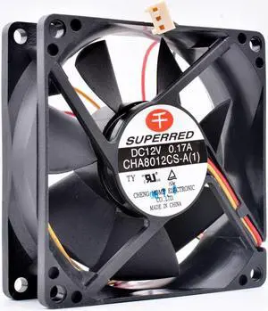 thousand red 8cm 8025 12V 0.17A double ball 3 lines 3pin speed computer chassis power CPU cooling fan
