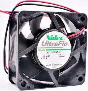 U60T12MMA7-51 60mm fan 6cm 6025 60x60cx25mm DC12V 0.06A quiet cooling fan for power supply