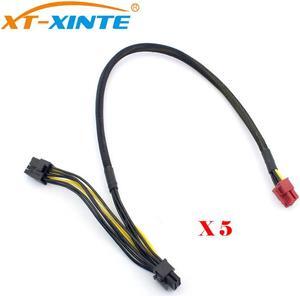 XT-XINTE 5PCS PCI-E 8pin to Dual 8pin Power Cable Graphics Card Modular Cable Adapter 18AWG Wire 50cm for Antec ECO TP NP Series