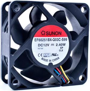 EF60251BX-Q03C-S99 6cm 6025 60x60x25mm 60mm fan DC12V 2.40W 4 lines pwm computer case CPU cooling fan