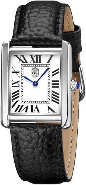 Pierre Lucerne 1888 Vermeil Swiss Inspired Design Mens Rectangle Tank Watch Black