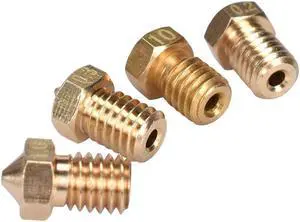 BIQU 10Pcs 3D printer 3D V6&V5 J-Head brass nozzle extruder nozzles 0.2/0.25/0.3/0.4/0.5/0.6/0.8/1.0 mm For 1.75/3.0mm