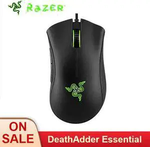 DeathAdder Essential Wired Gaming Mouse 6400DPI Optical Sensor 5 Independently Programmable Buttons Ergonomic Design
