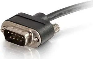 C2G 52167 Serial RS232 DB9 Null Modem Cable with Low Profile Connectors M/M, In-Wall CMG-Rated, Black (10 Feet, 3.04 Meters)