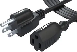 Pwr NEMA 5-15P to 5-15R 18AWG Long 6 Ft (1.8 meter) Power Strip Liberator Extension-Cord for LED LCD Plasma TV, Monitor, Laptop, Computer, Printer, Scanner, Speaker, Refrigerator Charger Outlet Saver