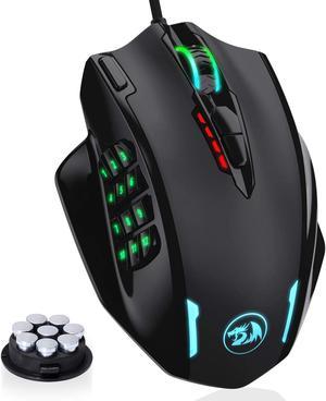 Redragon M908 Impact RGB Gaming Mouse, 12400 DPI Wired Laser MMO Mouse with High Precision Actuation, 12 Macro Side Buttons and 16.8 Million Customized Breathing Backlight for PC/Laptop