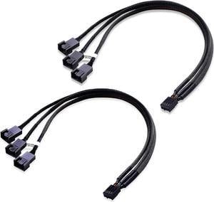 Cable Matters 2-Pack 3 Way 4 Pin PWM Fan Splitter Cable - 12 Inches