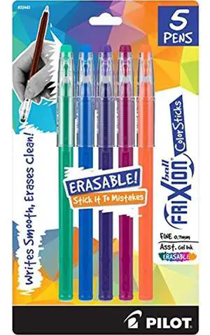 Pilot 32443 Frixion Color Sticks Erasable Gel Pens, Assorted, 5 Pack Pilot 32443 Frixion Color Sticks Erasable Gel Pens, Assorted, 5 Pack