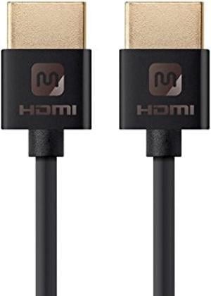 Monoprice HDMI High Speed Cable - 1.5 Feet - Black, 4K@60Hz, HDR, 18Gbps, 36AWG, YUV 4:4:4 - Ultra Slim Series