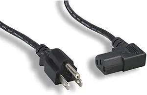 Cablelera 6' North American Power Cord, NEMA 5-15P and IEC-60320-C13 Right Angle, Black (ZADA15PC-06)