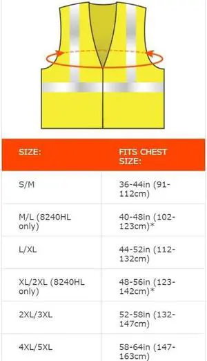 GloWear 8254HDZ Class 2 Heavy-Duty Surveyors Safety Vest, Orange, Small/Medium