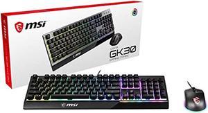 MSI VIGOR GK30 COMBO Backlit RGB Dedicated Hotkeys Anti-Ghosting Mechanical Feel Gaming Keyboard & Gaming Mouse Combo Gaming Keyboard