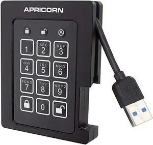 Apricorn Aegis Padlock 2 TB SSD 256-Bit, FIPS 140-2 Level 2 Validated Ruggedized USB 3.0 Encrypted External Portable Drive (ASSD-3PL256-2TBF)