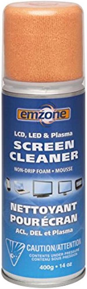 EMPACK EMP47046 Emzone Led, LCD and Plasma Foam Screen Cleaner with Cloth-for Display Screen-414.03 mL-Non-Drip, Streak-Free, Ammonia-freeBottle-1 Each