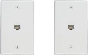 Buyer's Point 1 Port Cat6 Ethernet Wall Plate, Female-Female White - 2 Pack
