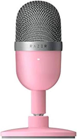 Razer Seiren Mini USB Streaming Microphone: Precise Supercardioid Pickup Pattern - Professional Recording Quality - Ultra-Compact Build - Heavy-Duty Tilting Stand - Shock Resistant - Quartz Pink
