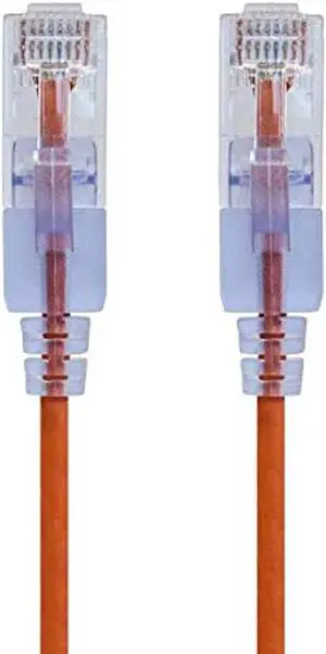 Monoprice Cat6A Ethernet Patch Cable - 5 Feet - Orange (10 Pack) Snagless RJ45 550Mhz UTP Pure Bare Copper Wire 10G 30AWG - SlimRun Series