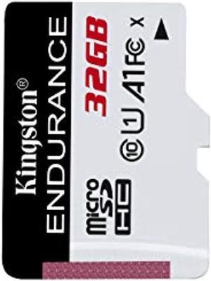 Kingston High Endurance 32GB MicroSD SDHC Flash Memory Card High Performance, 1080P, Full HD, Up to 95MB/S Read, (SDCE/32GB), White