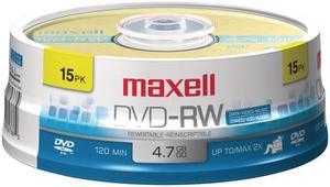 maxell 4.7GB DVD-RW 15CT SPINDLE- Part # 635117